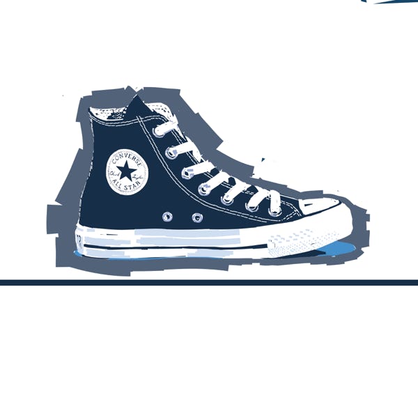 Converse All Stars:) bold and striking flat colour artwork by Nick Oliver