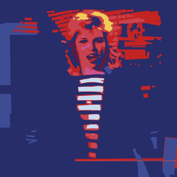 Kim Wilde Kids in America:) bold and striking flat colour artwork by Nick Oliver