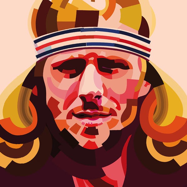 Bjorn Borg:) bold and striking flat colour artwork by Nick Oliver