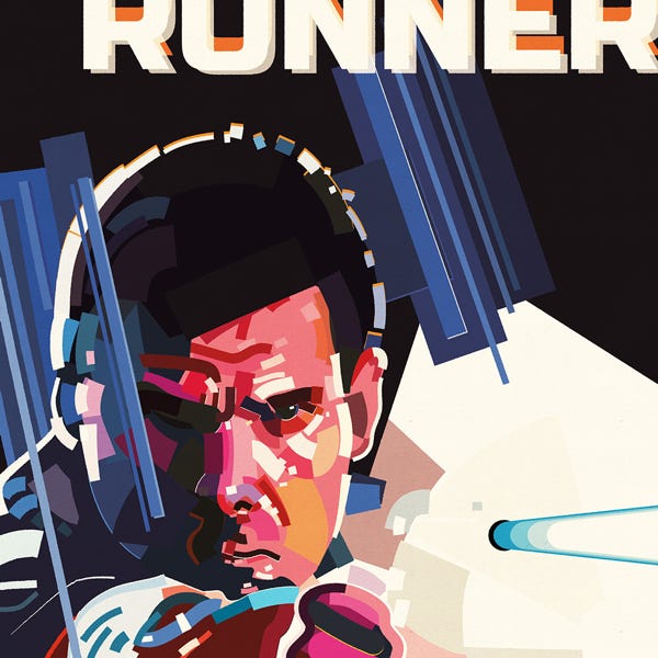 Bladerunner Harrison Ford:) bold and striking flat colour artwork by Nick Oliver