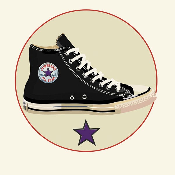 Converse All Stars:) bold and striking flat colour artwork by Nick Oliver