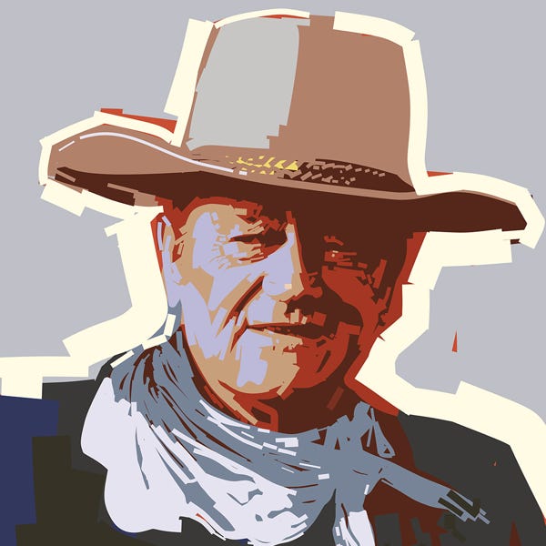 John Wayne:) bold and striking flat colour artwork by Nick Oliver