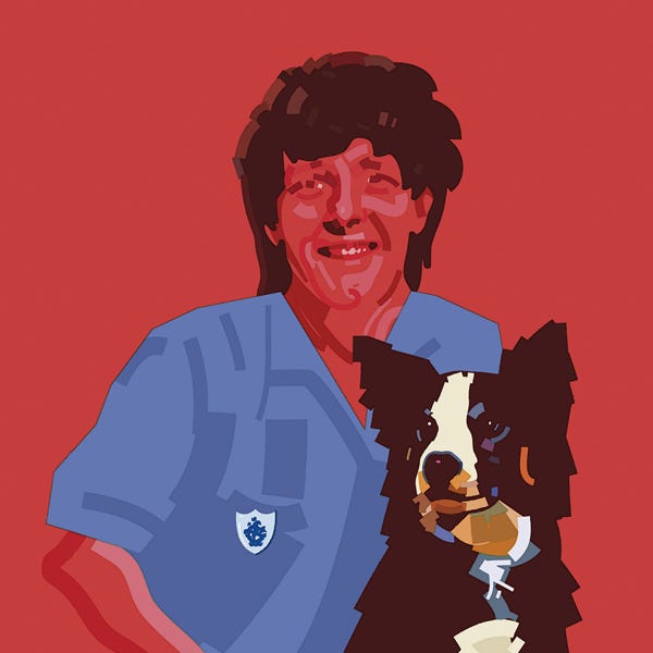 John Noakes Blue Peter:) bold and striking flat colour artwork by Nick Oliver