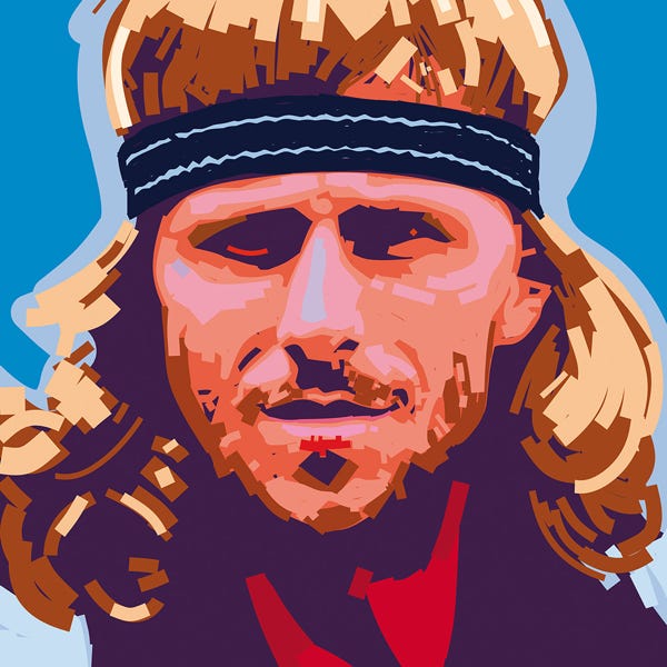 Bjorn Borg:) bold and striking flat colour artwork by Nick Oliver