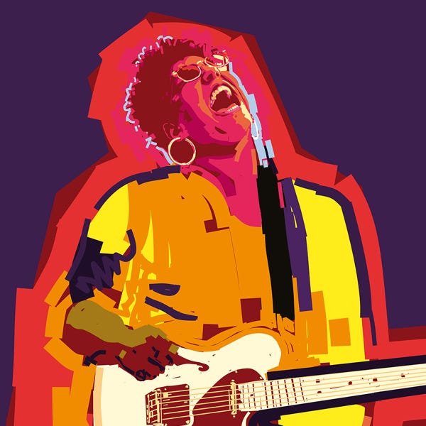 Brittany Howard:) bold and striking flat colour artwork by Nick Oliver