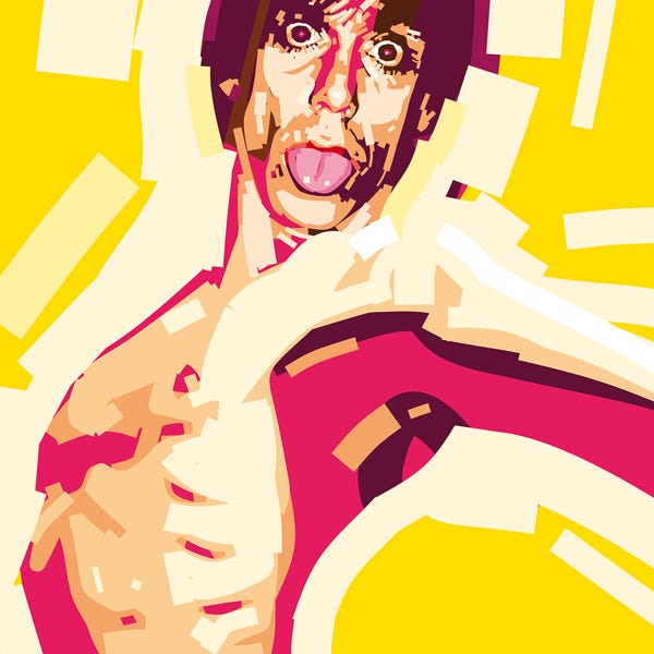 Iggy Pop:) bold and striking flat colour artwork by Nick Oliver